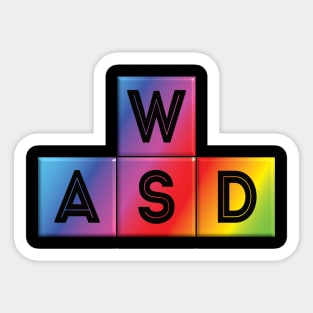 WASD colored pc gamer keyboard Sticker